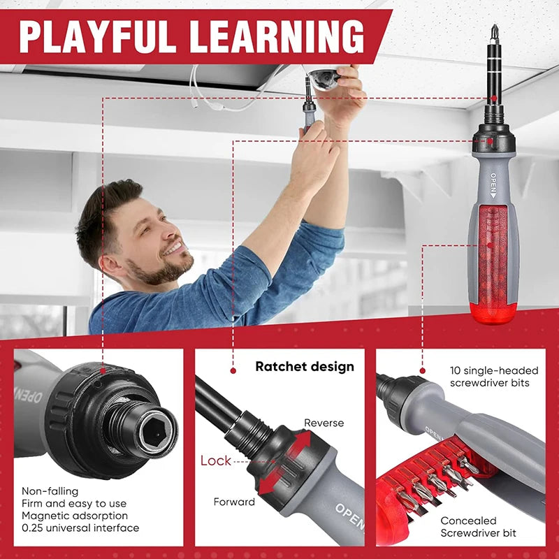 Kit de Chave de Fenda Catraca MultiMag Pro 11 em 1